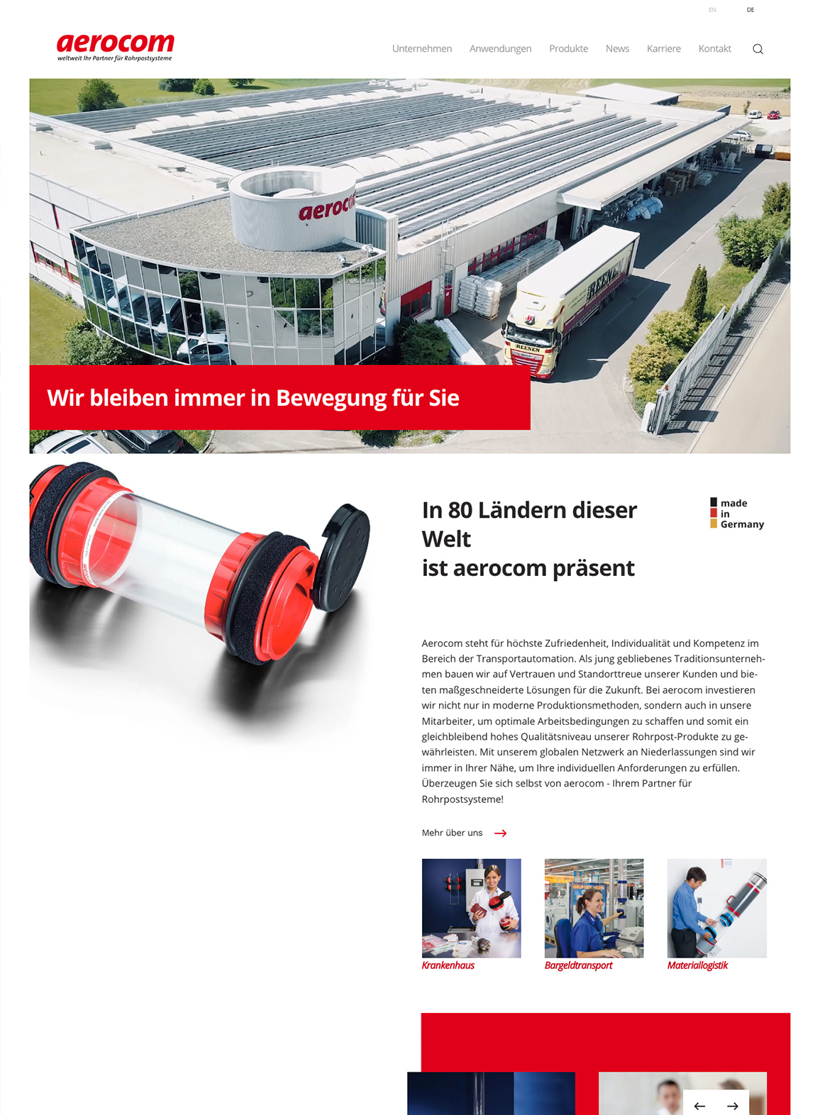 Web-Relaunch Aerocom GmbH &Co