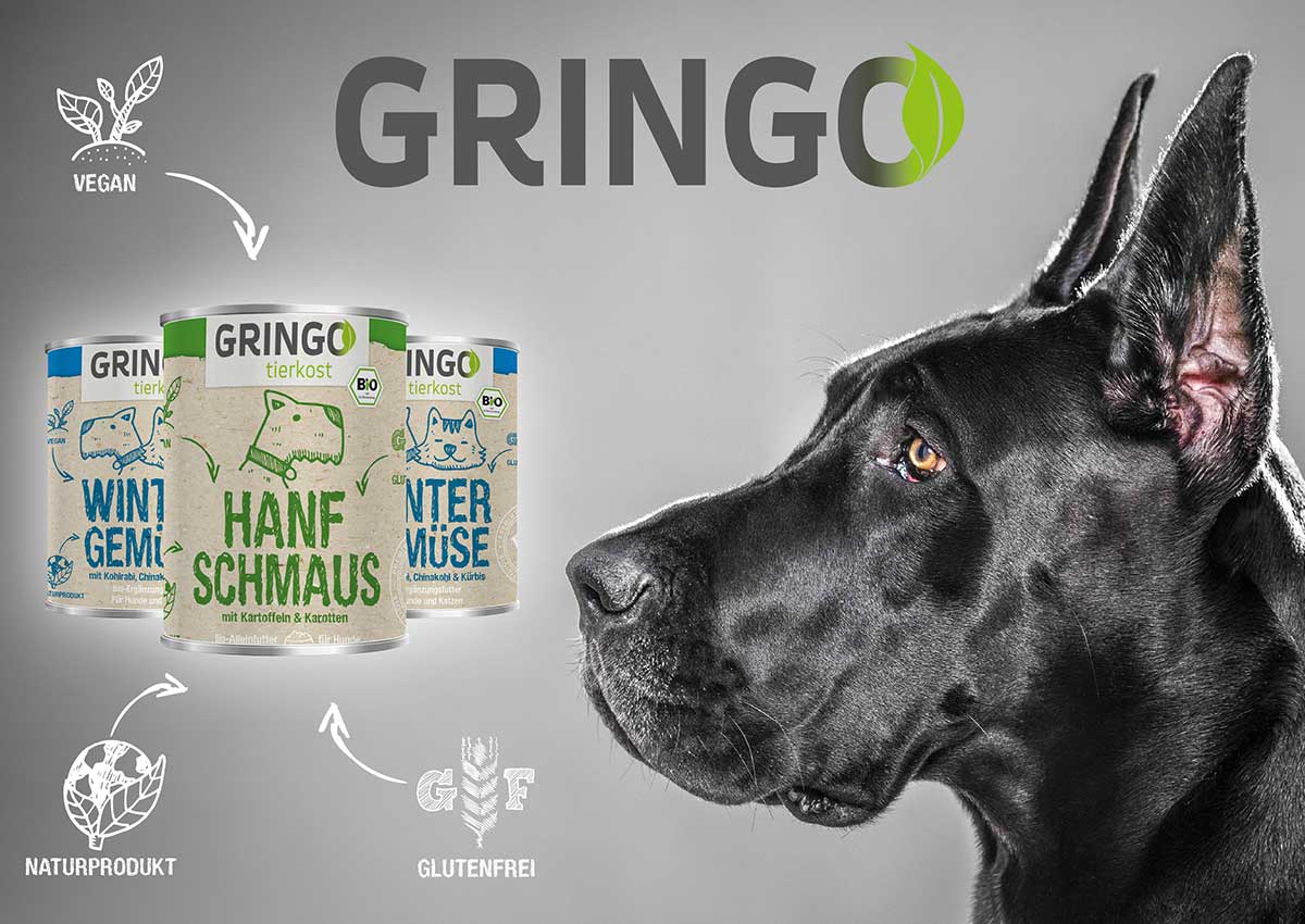 Verpackungsdesign für Gringo Tierkost
