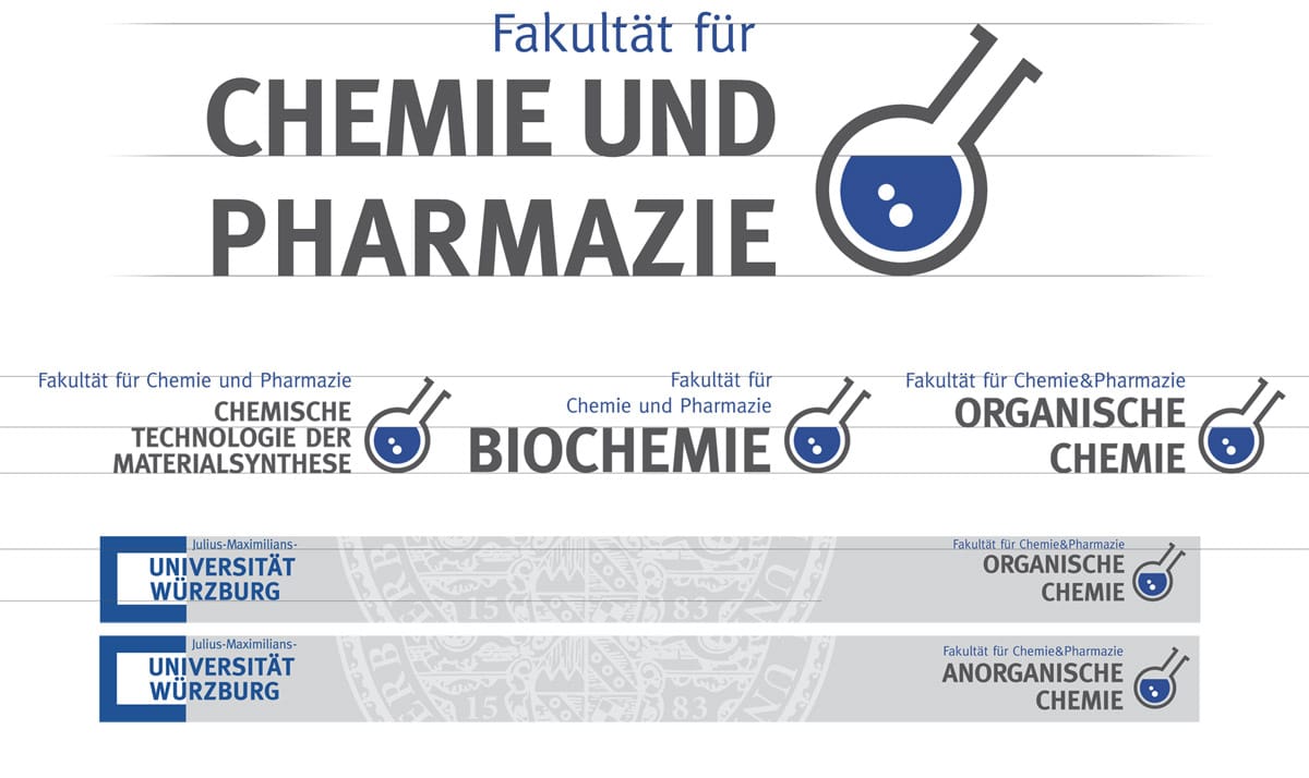 Logodesign für die Fakultät für Chemie und Pharmazie der Uni Würzburg