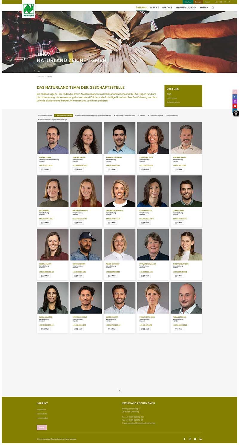 Team der Naturland Zeichen GmbH