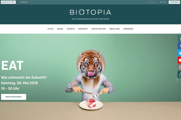 BIOTOPIA - Webdesign für das Naturkundemuseum München