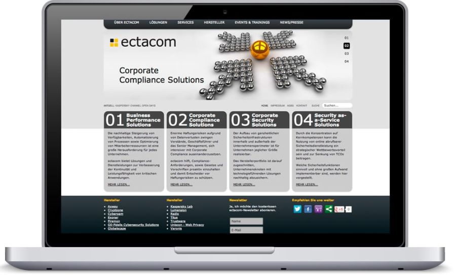Webdesign für ectacom