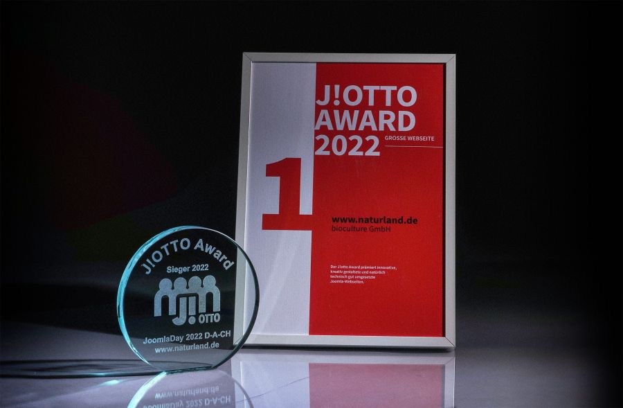 Sieger J!OTTO Award 2022 für große Websites für bioculture