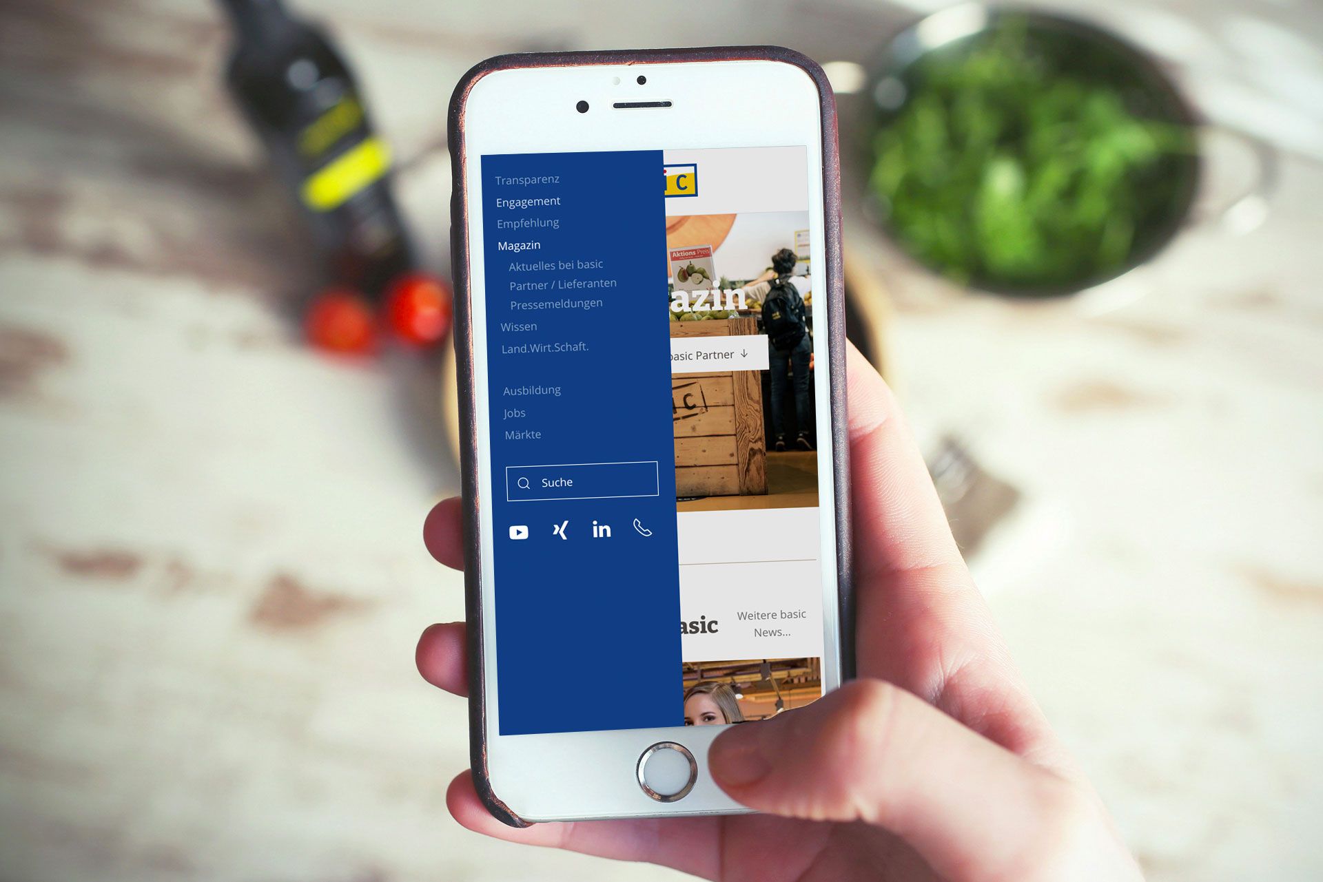 Smartphone-Ansicht Webdesign