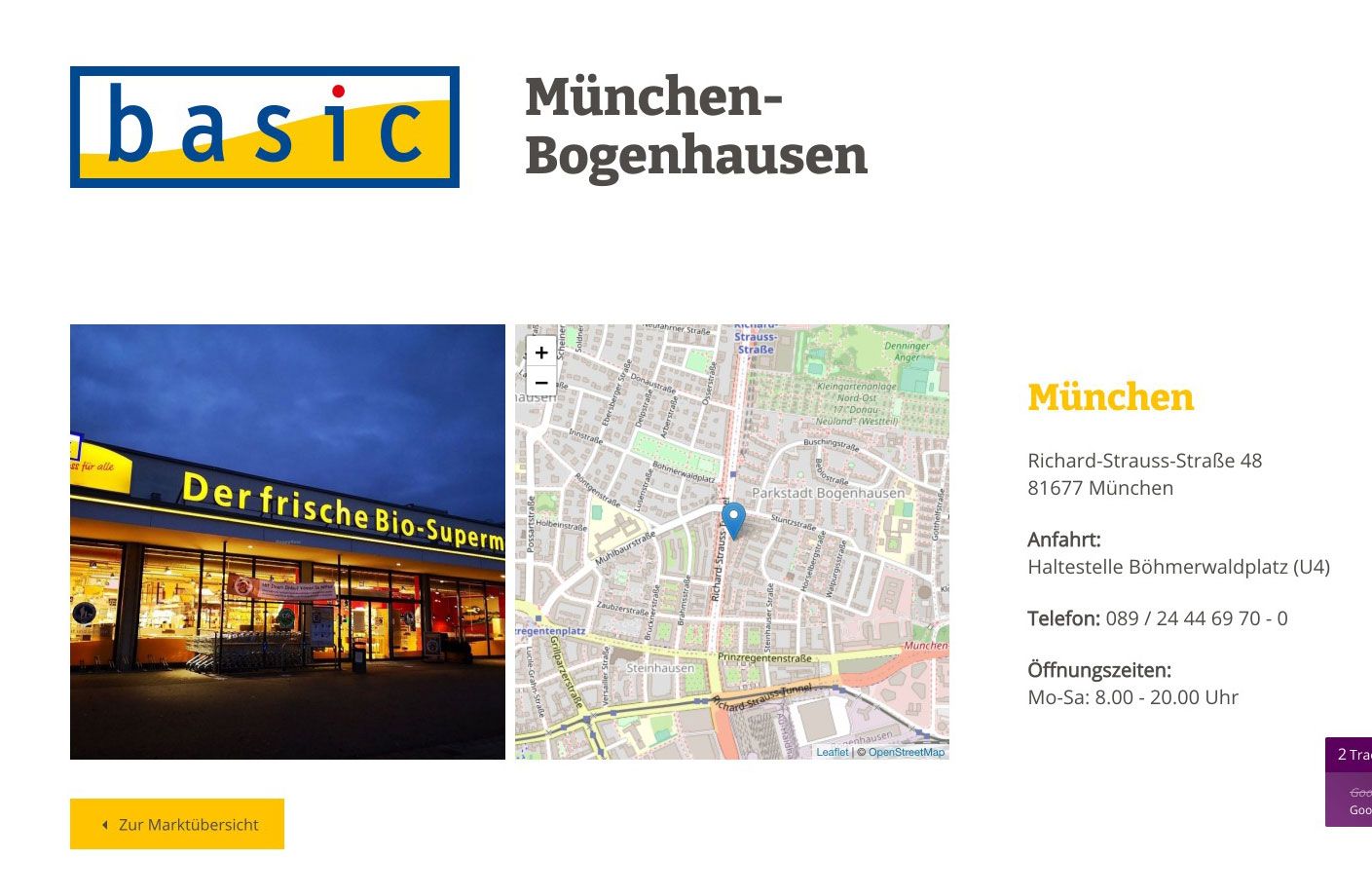 basic Markt-Präsentation mit Kartenansicht