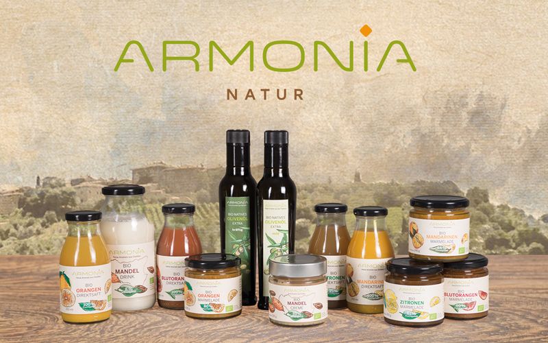 Etikettendesign und Produktfolder für ARMONIA Natur