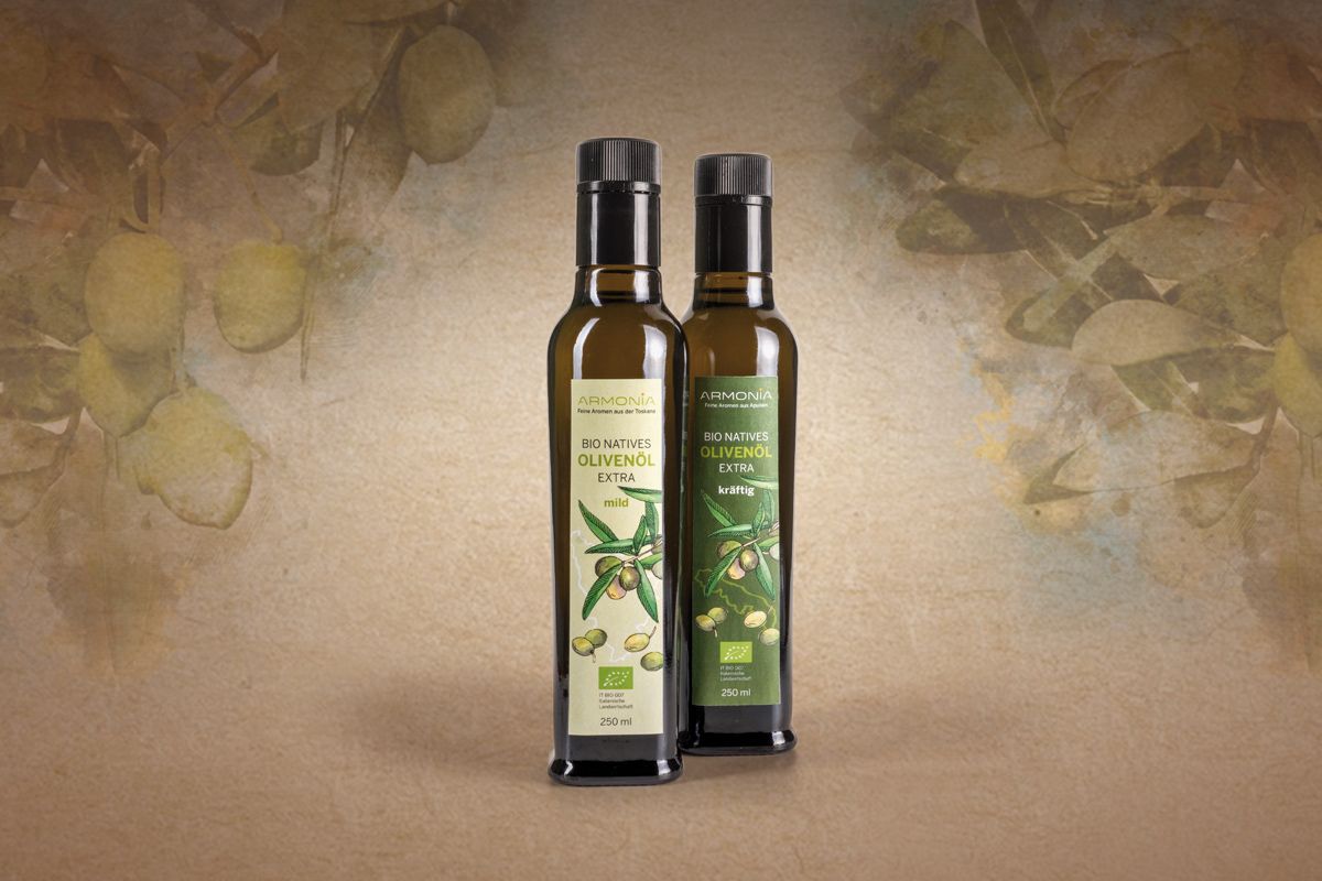Verpackungsdesign für Bio-Olivenöle