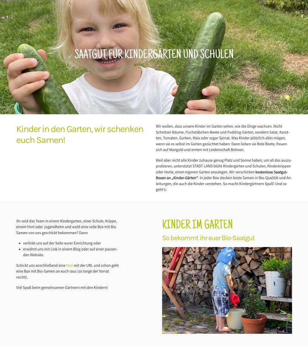 Blogbeitrag Saatgut für Kindergärten und Schulen