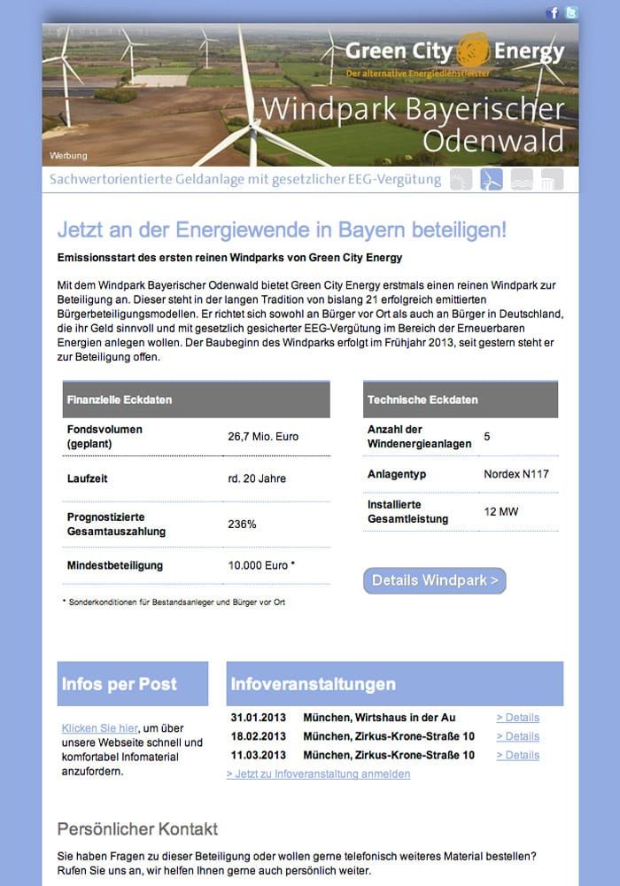 Windpark Bayerischer Odenwald Newsletter