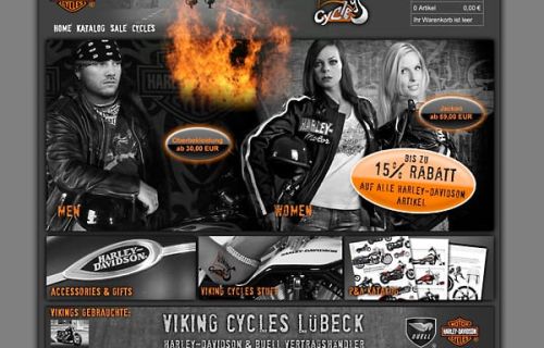 Webdesign für den Online Shop von Viking Cycles