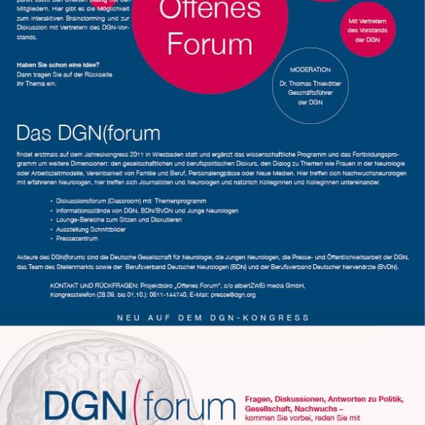 Veranstaltungs-Flyer, Einladung für die Deutsche Gesellschaft der Neurologen