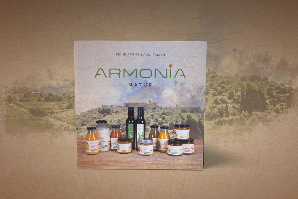 Produktfolder für Armonia Natur Vorderseite